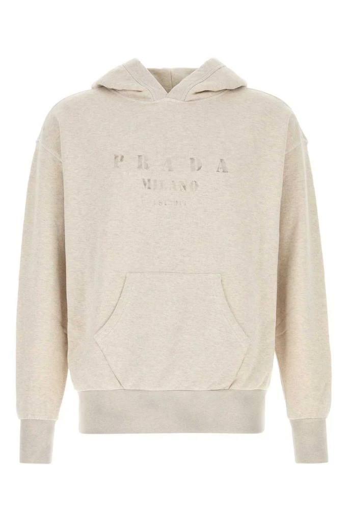 Prada Prada Logo Printed Pocketed Hoodie 1