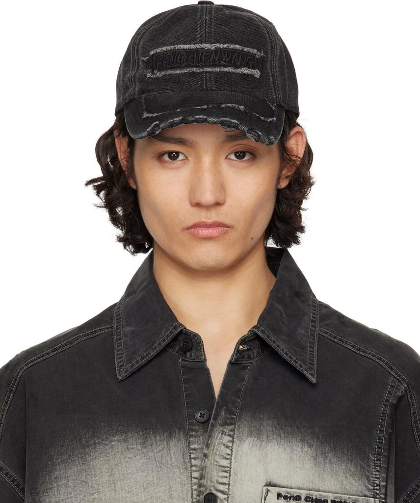 Feng Chen Wang Black Denim Baseball Cap 1