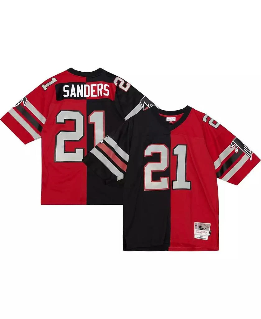 Mitchell & Ness Men's Deion Sanders Black, Red Atlanta Falcons Big and Tall Split Legacy Retired Player Replica Jersey 1