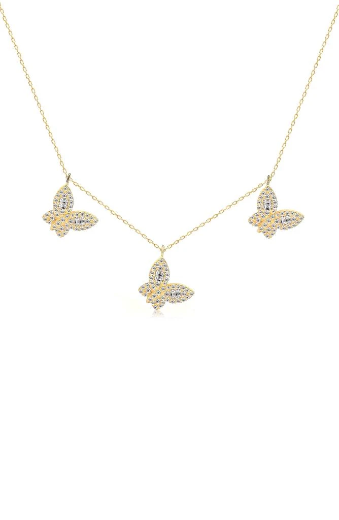 GABI RIELLE Garden Monarch 14K Gold Plated Sterling Silver CZ Butterfly Necklace 1