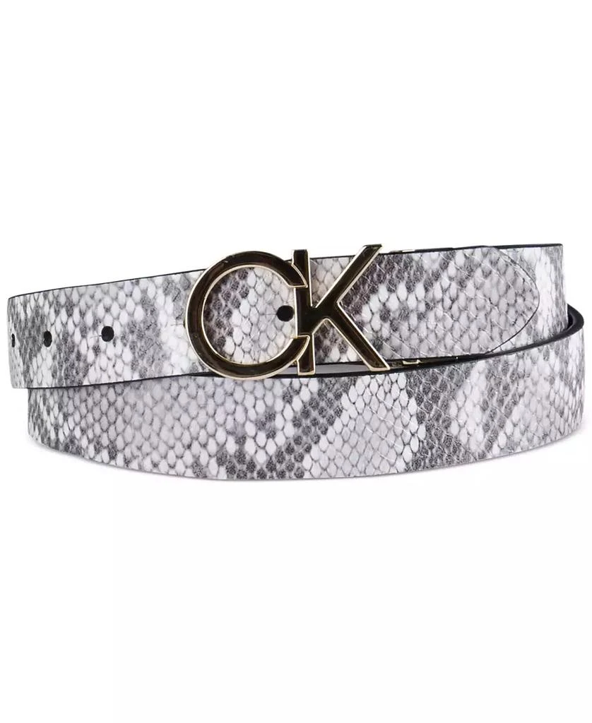 Calvin Klein Women's Reversible Monogram Buckle Belt 1