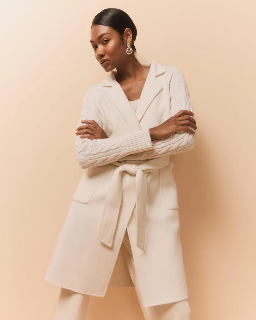 TSE Cashmere Double-Face Cable-Knit Cashmere Coat 2