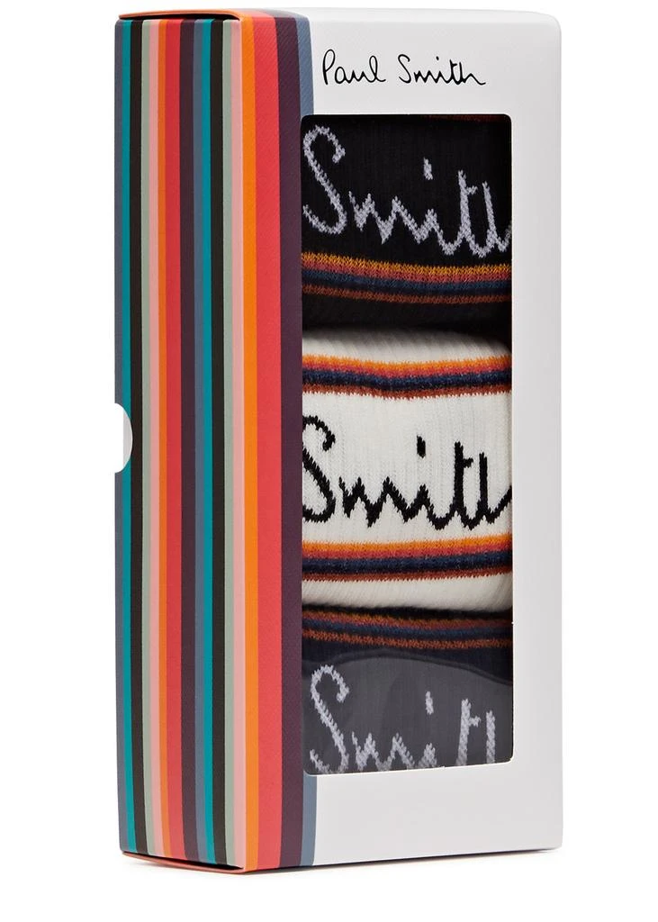 Paul Smith Logo cotton-blend sports socks - set of three 2
