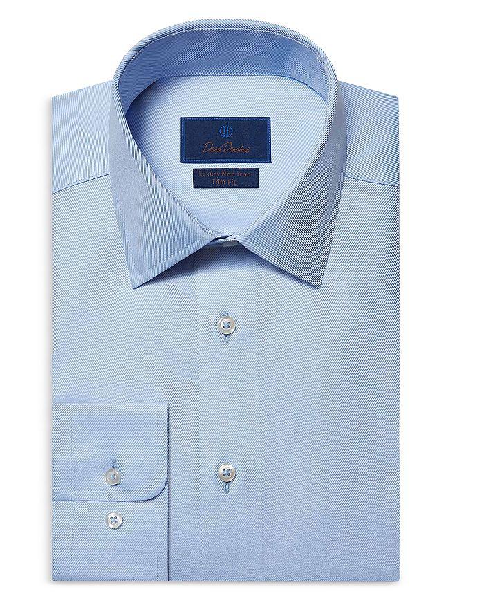 David Donahue Trim Fit Twill Non Iron Dress Shirt