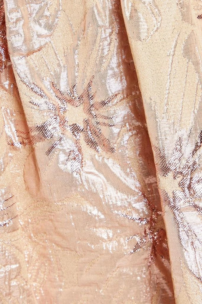 Alice + Olivia Foley gathered metallic brocade mini dress 4