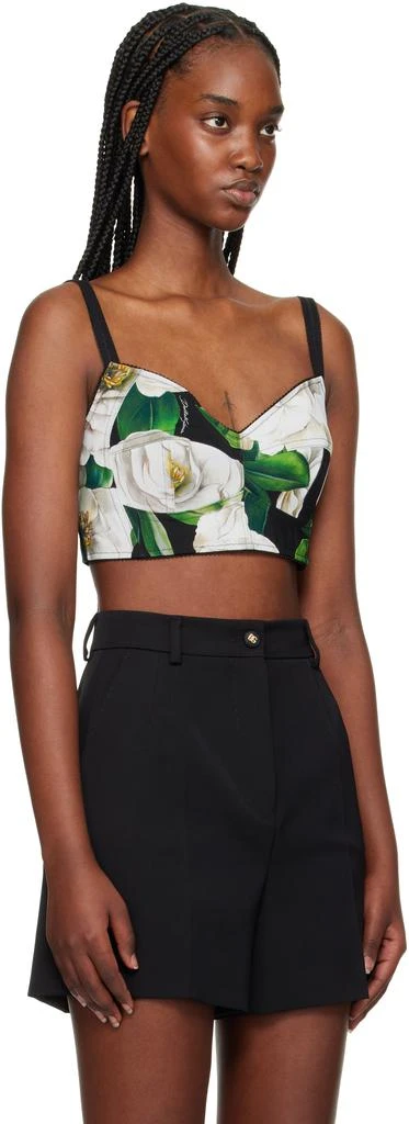Dolce & Gabbana Black Gardenia Print Tank Top 2