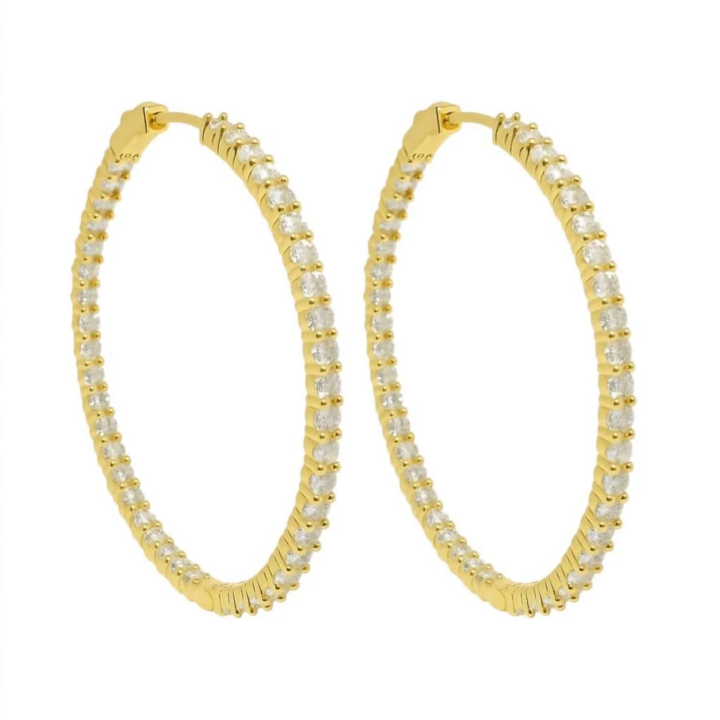 Allyanna Gifts Allyanna Gifts - Women
s Moissanite Inside Out Hinged Hoop Earrings