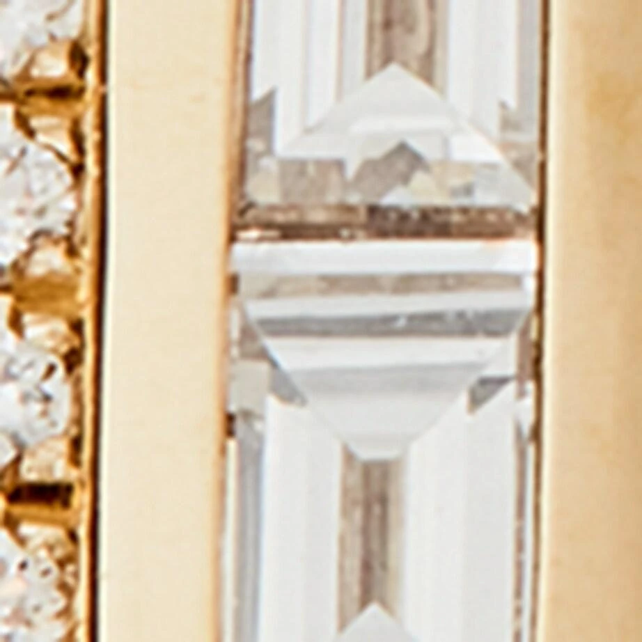 Azlee Yellow Gold and Diamond Triple Baguette Charm 6