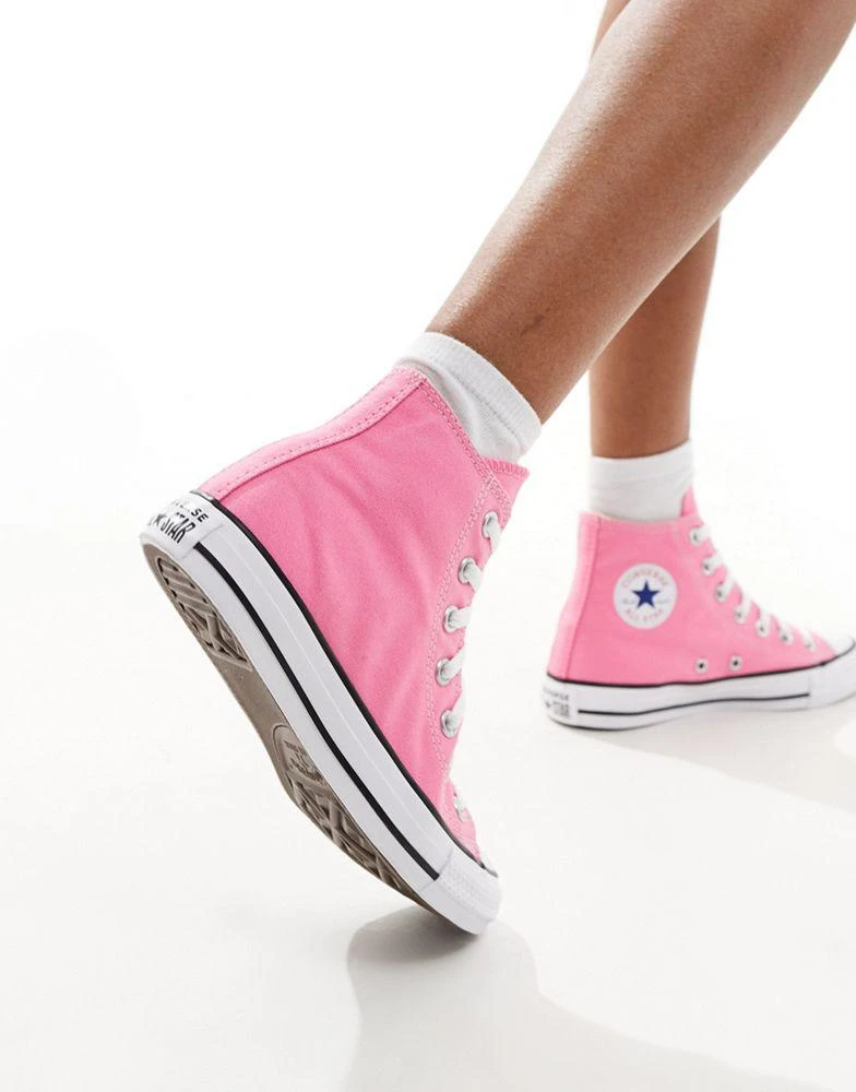 Converse Converse Chuck Taylor All Star Hi trainers in bright pink 5