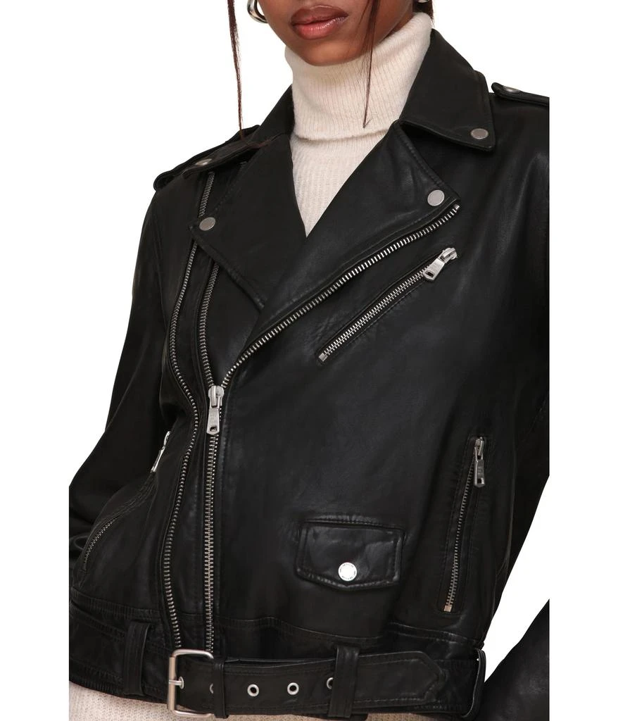 Avec Les Filles Genuine Leather Relaxed Biker Jacket 3