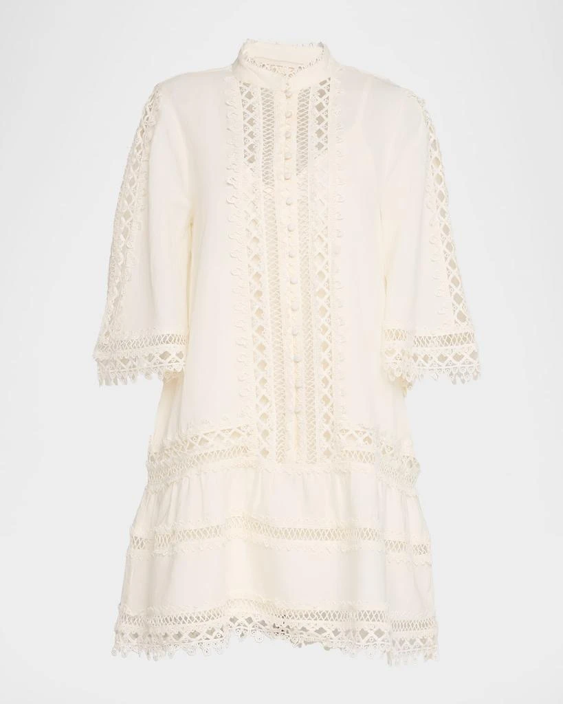 Mestiza New York Goldie Lace-Trim Flounce Mini Shift Dress 1