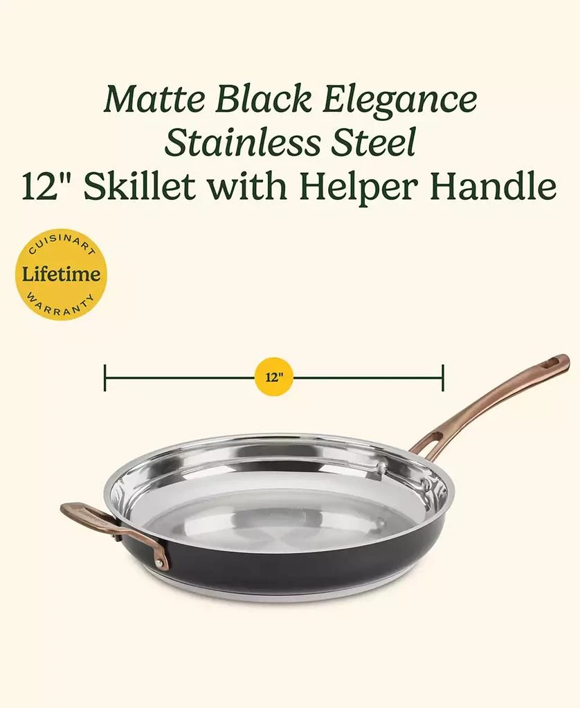 Cuisinart Matte Black Elegance Stainless Steel 12" Skillet 9