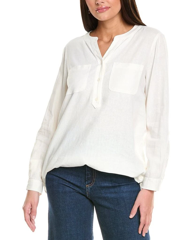 JONES NEW YORK Button Front Linen-Blend Tunic 1