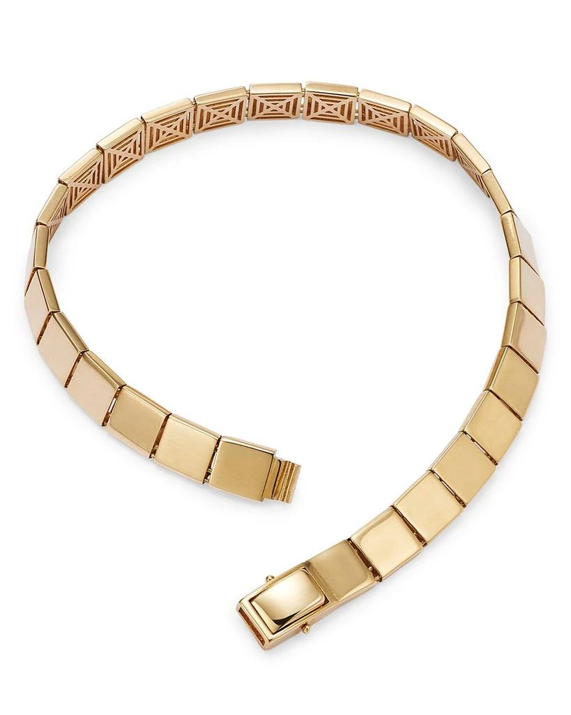 Alberto Amati 14K Yellow Gold Etched Square Link Bracelet 3