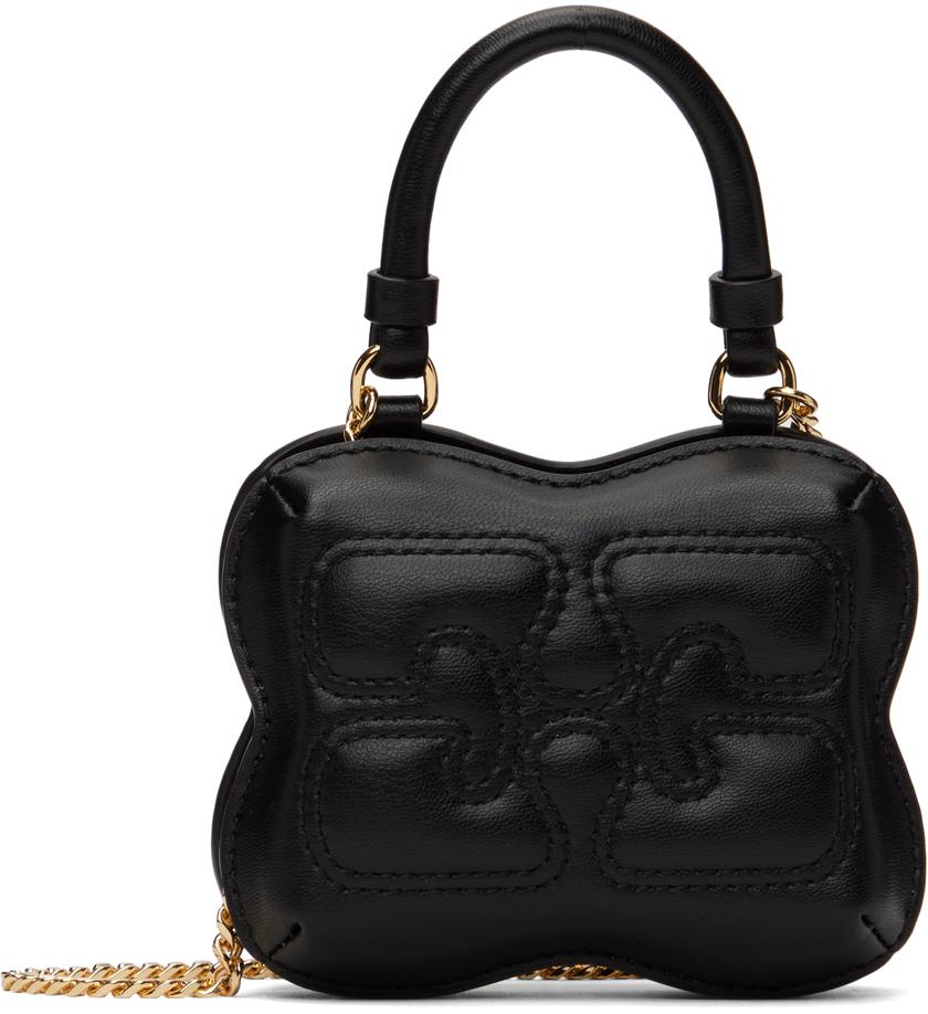 【国内即発】GANNI NANO BUTTERFLY TOP HANDLE BAG Ganni Black Nano Butterfly Top Handle Bag - Crossbody Bags