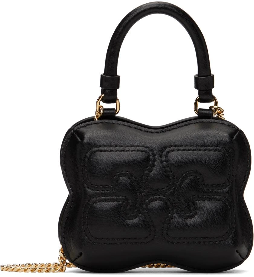 Ganni Black Nano Butterfly Top Handle Bag 1