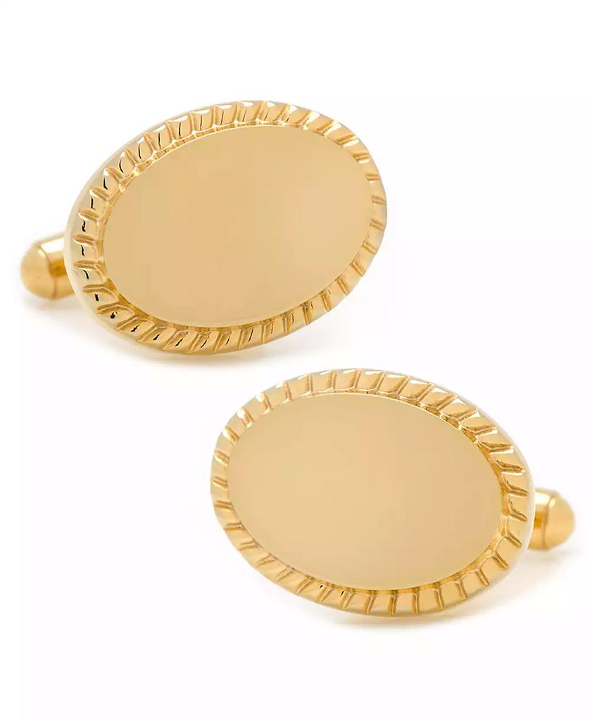 Cufflinks Inc. Ox and Bull Trading Co. Rope Border Oval Engravable Cufflinks