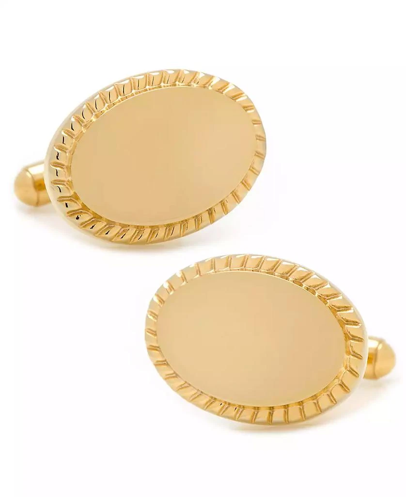 Cufflinks Inc. Ox and Bull Trading Co. Rope Border Oval Engravable Cufflinks 1