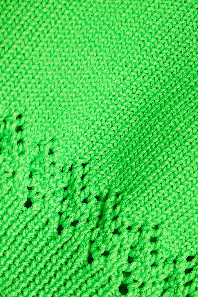 LES RÊVERIES Pointelle-trimmed neon ribbed-knit tank 4