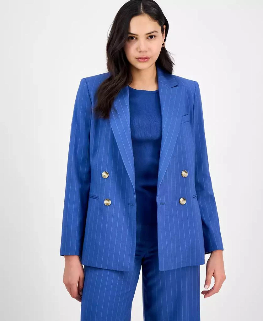 Tahari Women's Pinstripe Double-Breasted Jacket 1