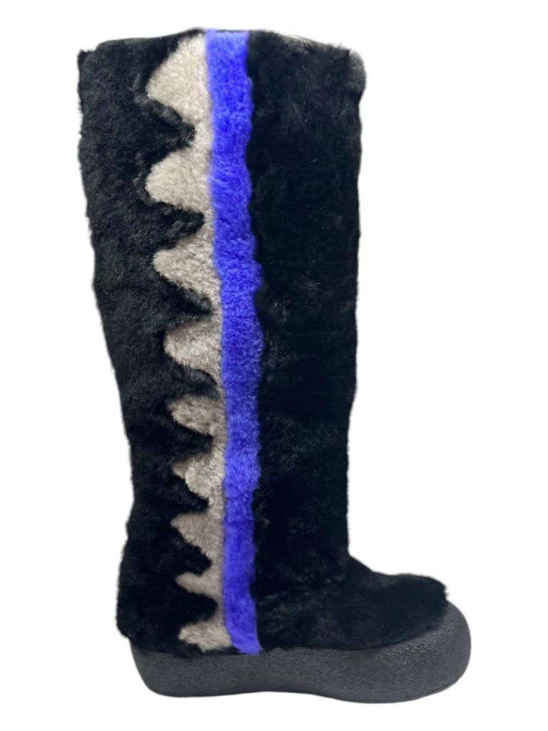 Bally Women's Chiora Fur Boots In Black/blue