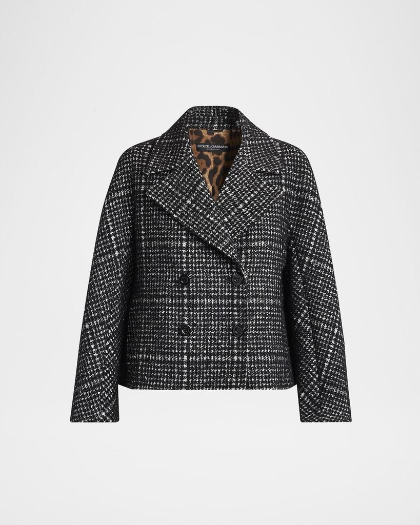 Dolce & Gabbana Short Double-Breasted Checked Coat – On Sale Now