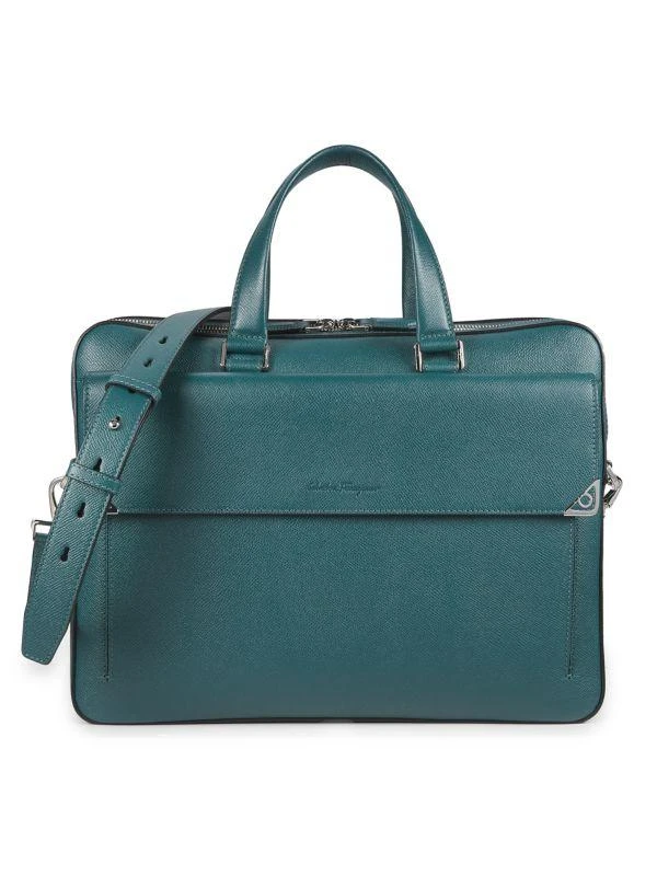 Salvatore Ferragamo Gemini Slim Leather Briefcase Bag 1