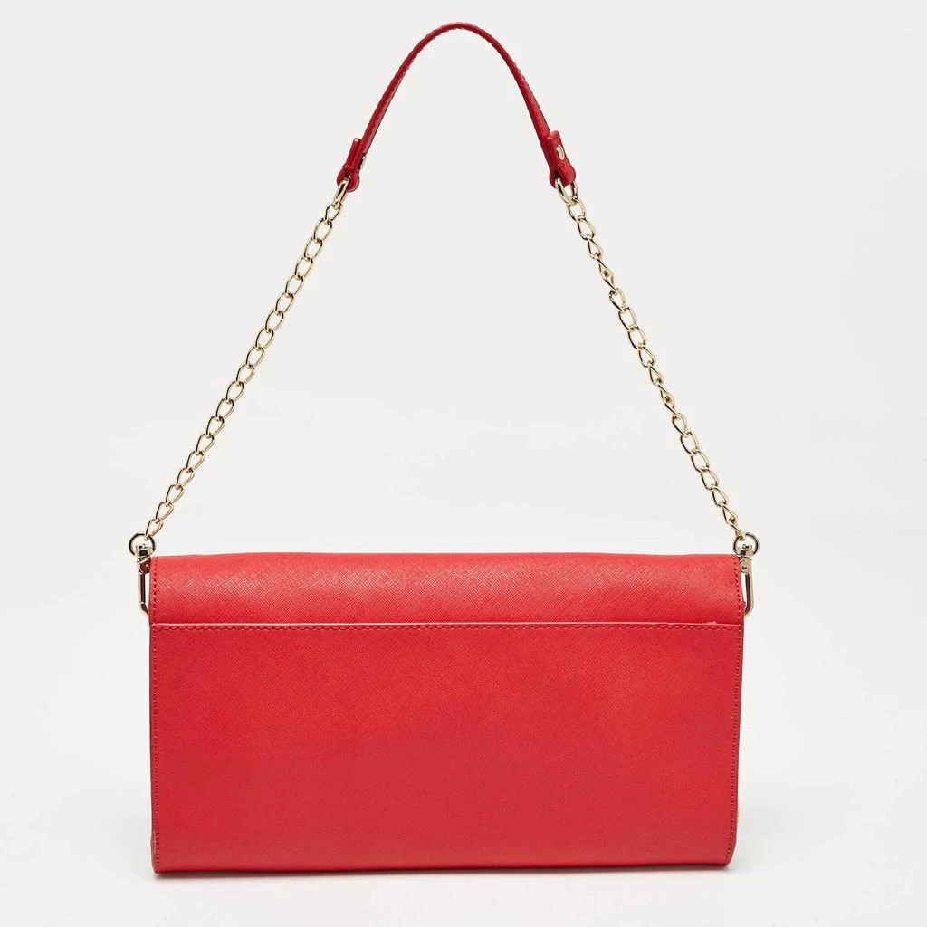 DKNY DKNY Red Leather Logo Flap Shoulder Bag 4