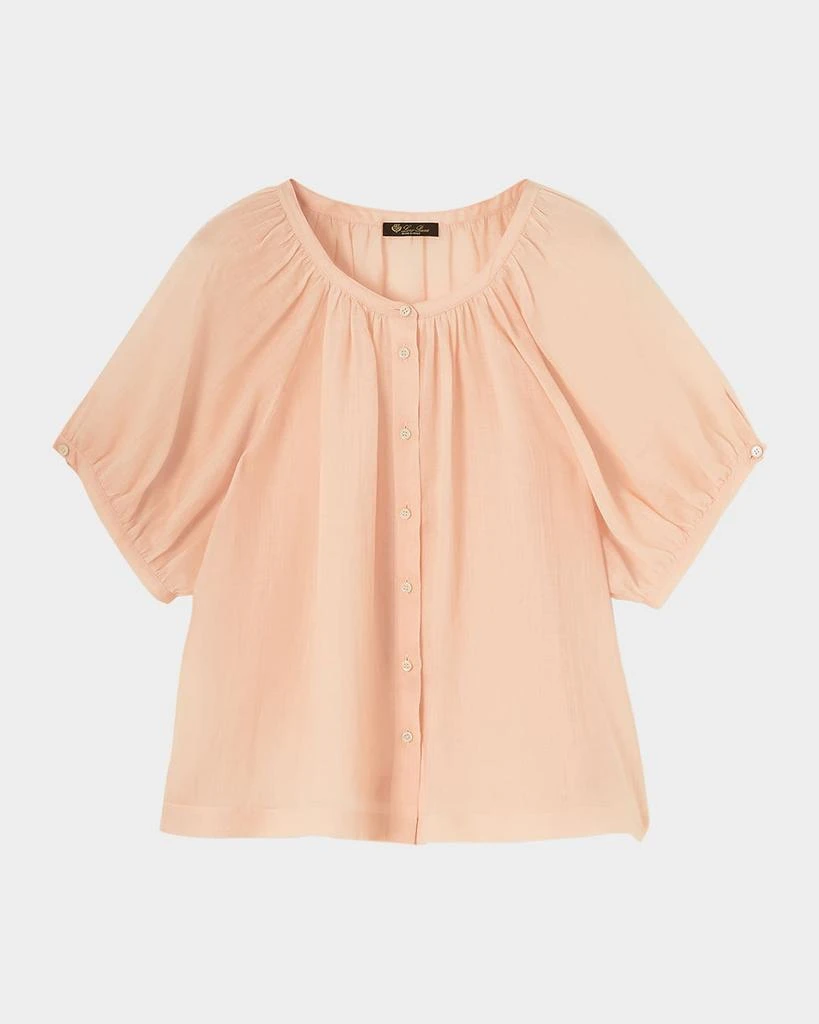 Loro Piana Gritt Ramie Voile Short-Sleeve Shirt 1