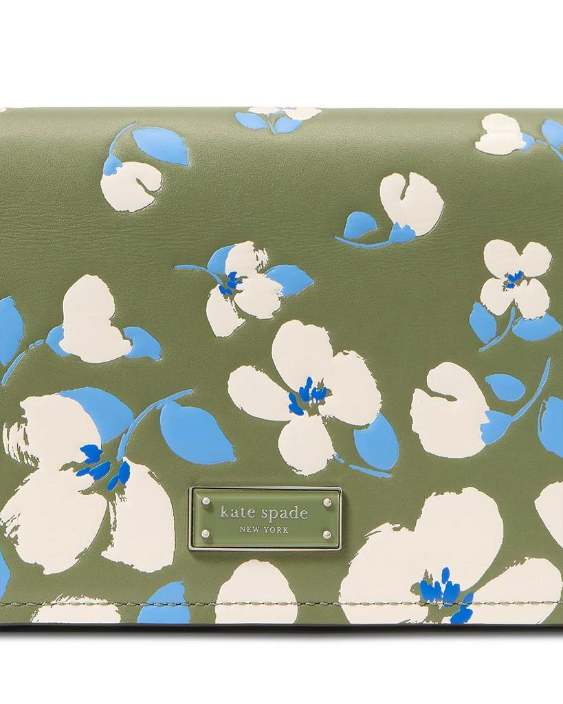 Kate Spade Liv Painterly Bouquet Embossed Leather Small East/West Shoulder Bag 5
