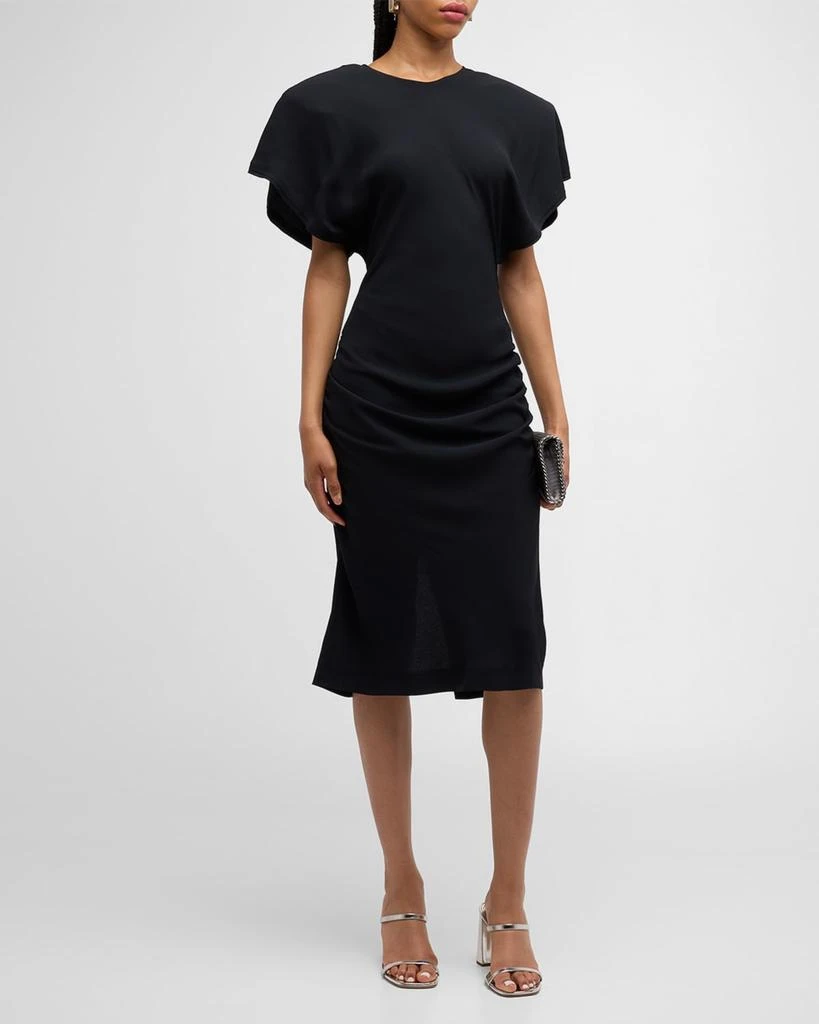 Stella McCartney Draped Strong-Shoulder Midi Dress 2