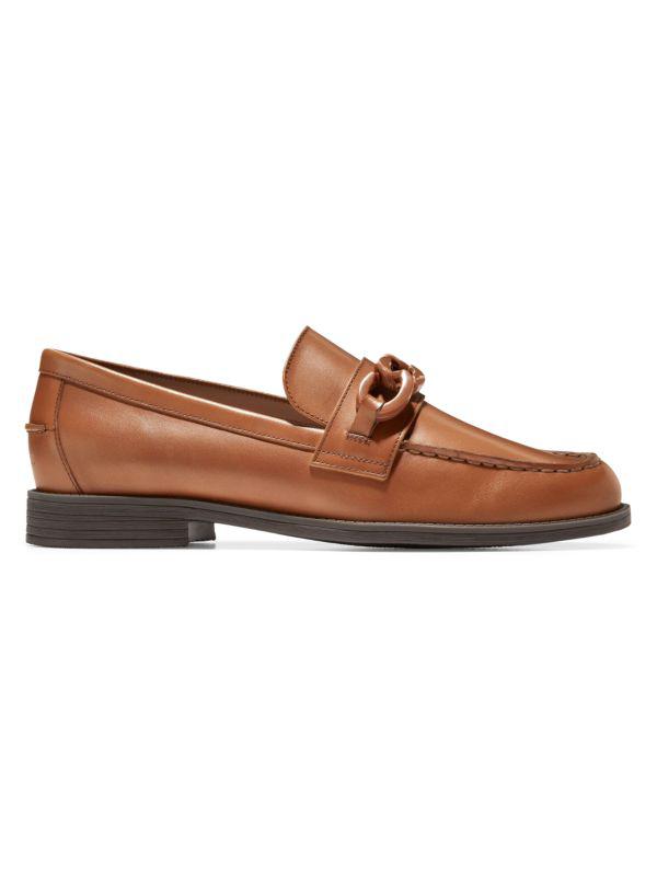 Cole Haan Stassi Chain Leather Penny Loafers