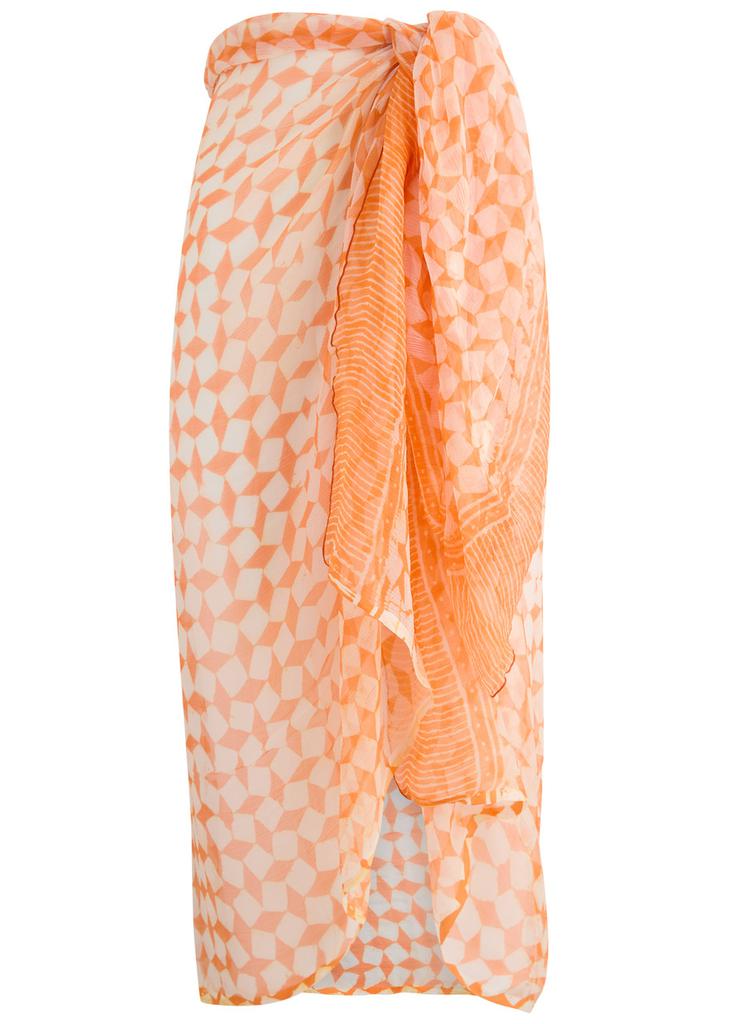 Cloe Cassandro Printed silk-georgette sarong
