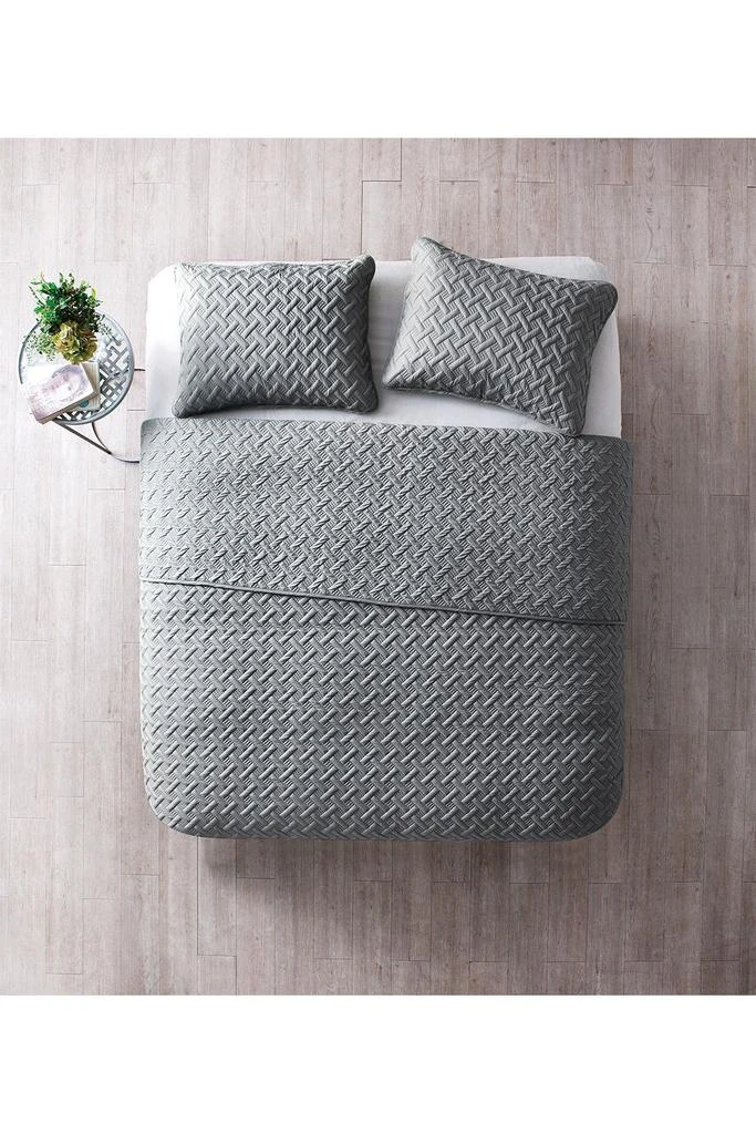 VCNY Home Nina Embossed Basketweave Quilt Set - Twin 4