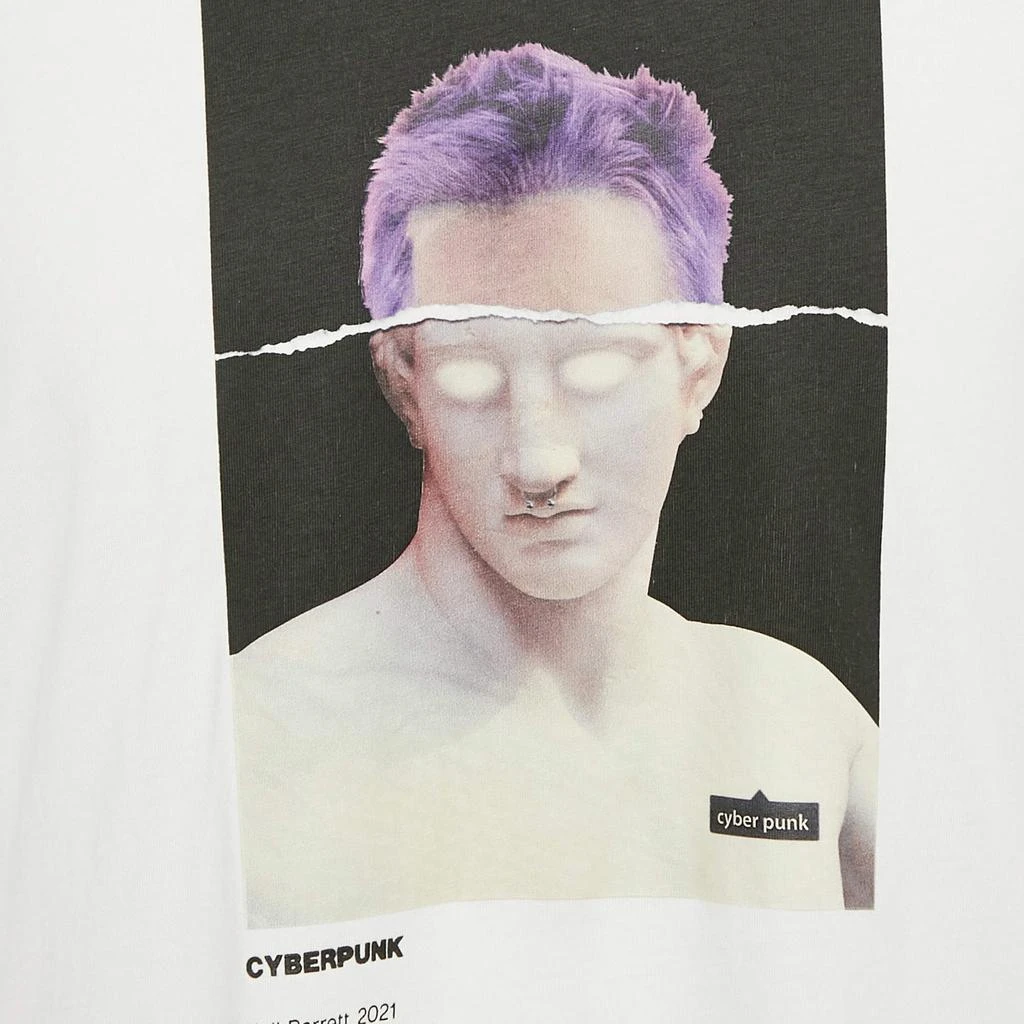 Neil Barrett Neil Barrett White Cyberpunk Print Jersey Slim Rolled Up Sleeve T-Shirt XL 3