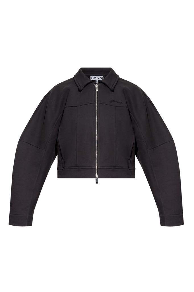 ジャケット GANNI BLACK JACKET IN CREPE Black Black Bonded Crepe Mix Jacket | GANNI US