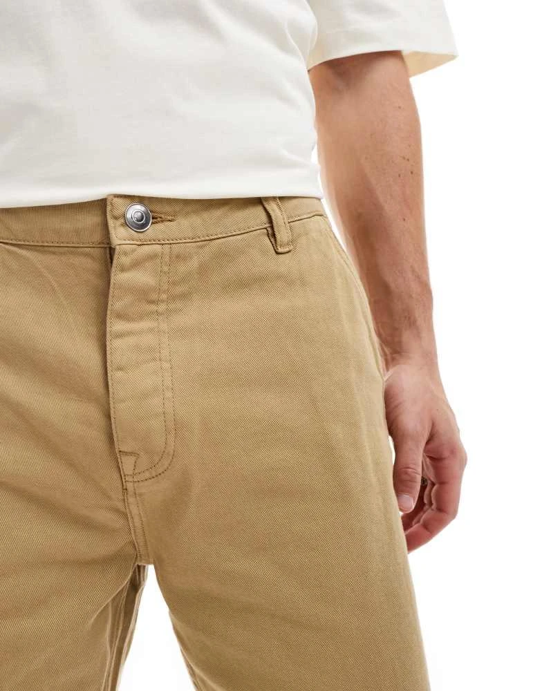 Brave Soul Brave Soul cotton twill worker carpenter shorts in stone 3