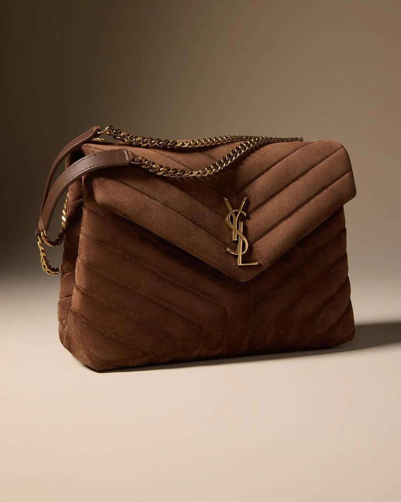 Yves Saint Laurent Loulou Medium YSL Shoulder Bag in Quilted Suede 8