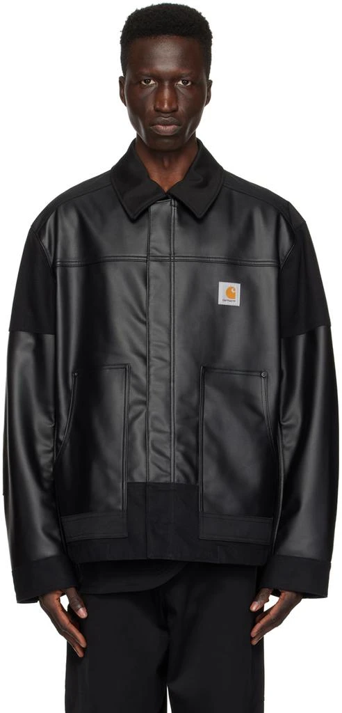 Junya Watanabe Black Carhartt Work In Progress Edition Faux-Leather Jacket 1