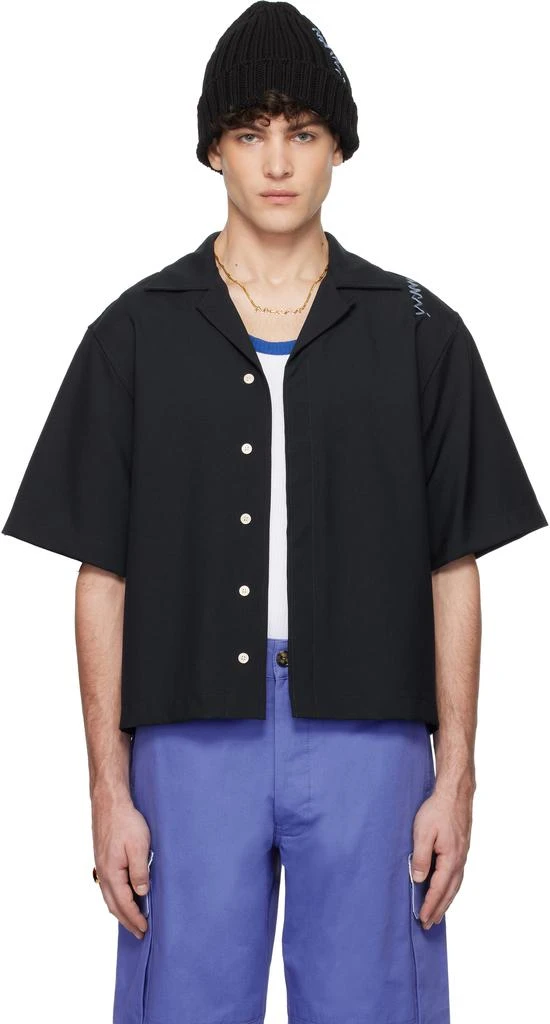 Marni Navy Tropical Wool Shirt 1