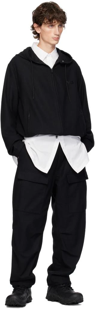 Y-3 Black Flannel Cargo Pants 4