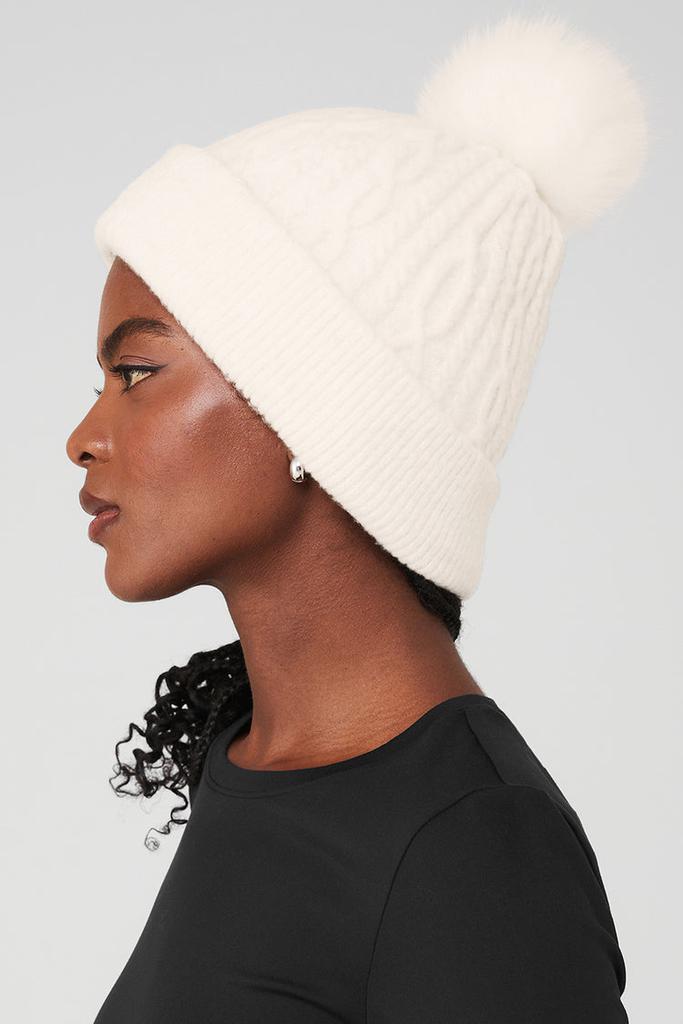 Alo Cable Knit Beanie - Ivory - Hats - Free Shipping - BeyondStyle