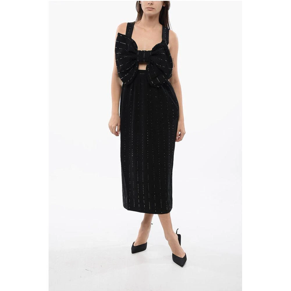 Viktor & Rolf Rhinestoned Midi Dress With Maxi Women's Bow 1