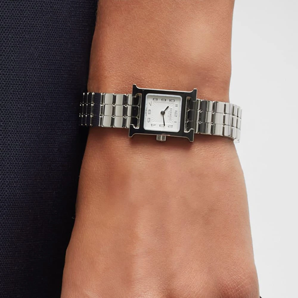 Hermès Mini H Stainless Steel Watch Heure H watch, Mini model, 21 mm - Black | Hermès USA main image 2