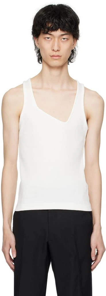 Bianca Saunders White Scoop Neck Tank Top 1