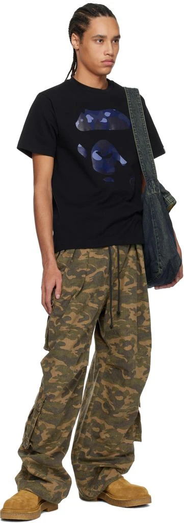 Bape Black Color Camo Ape Face T-shirt 4