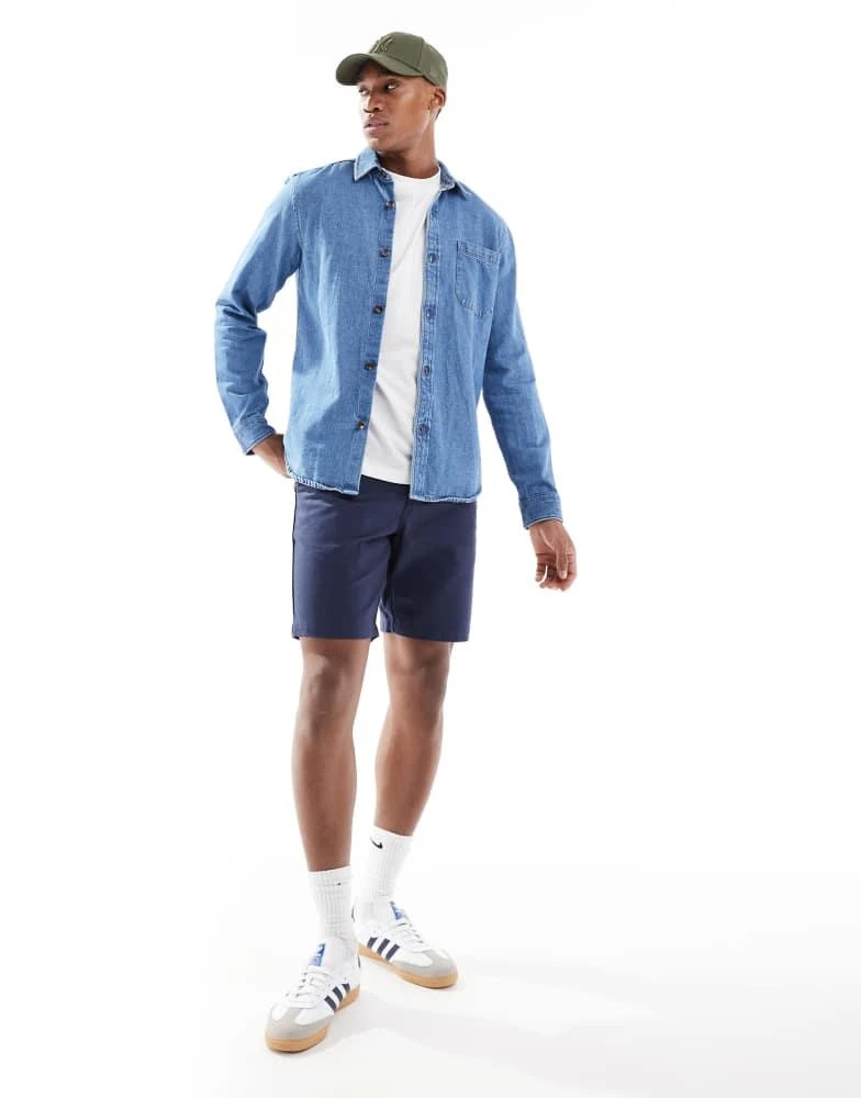 New Look New Look oversized heavyweight denim shirt in mid blue 4