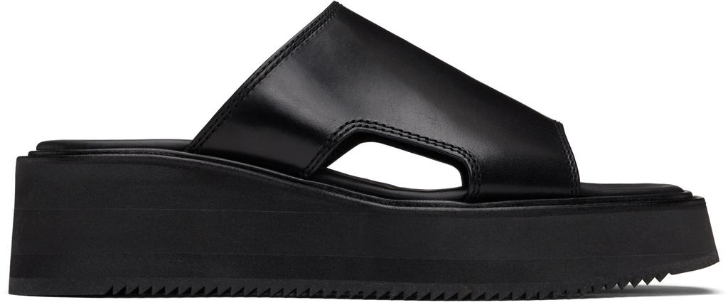 Julius Black Edge Cut Leather Sandals