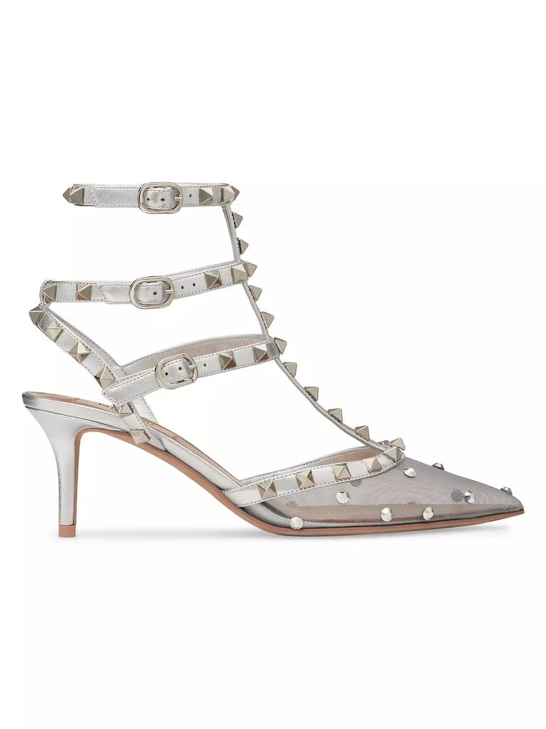 Valentino Rockstud Mesh Pumps with Crystals and Straps 65MM 1