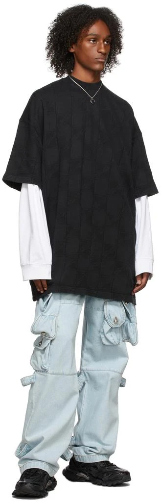 We11done Black Allover Jacquard T-Shirt 4